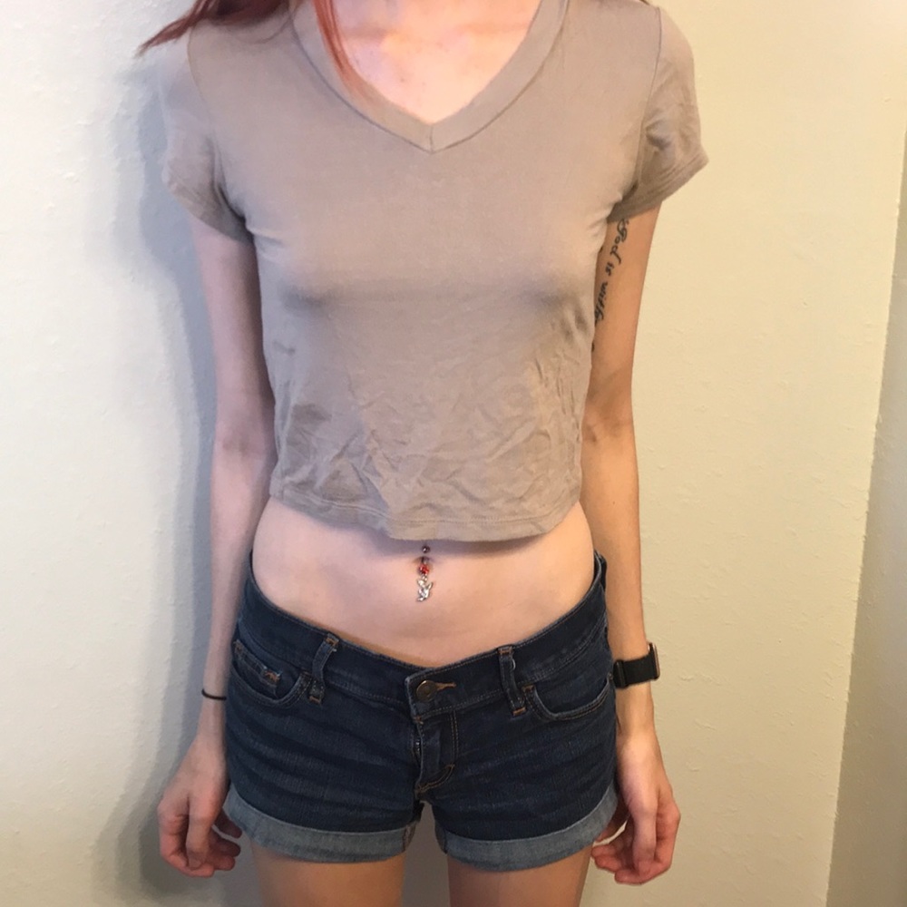 Tan Forever 21 Crop